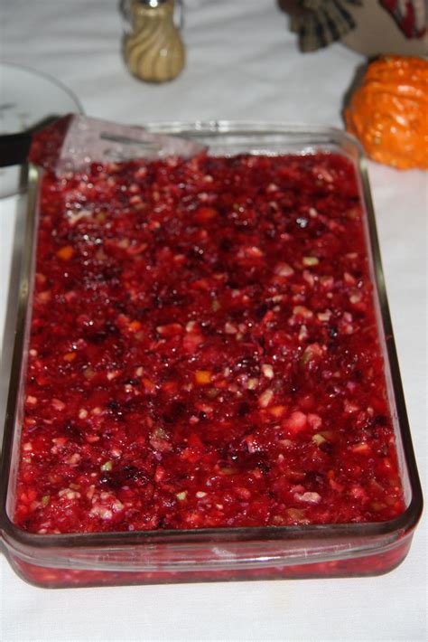 A sweet relish that is made with cranberries, oranges and walnuts. Pin on Desserts