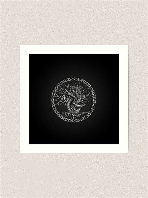 Ouroboros Celtic Knot With Tree Of Life Art Print For Sale By