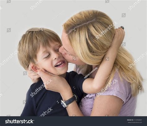 Mother Kissing Her Son Stock Photo Shutterstock