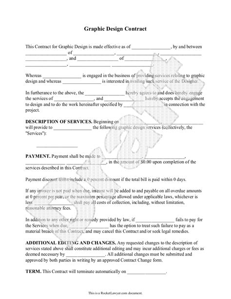 Graphic Design Contract Template With Sample In 2023 Freelance