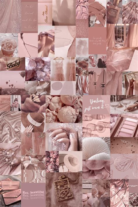 rose gold wall collage kit dusty rose aesthetic soft boujee etsy rose gold aesthetic pink