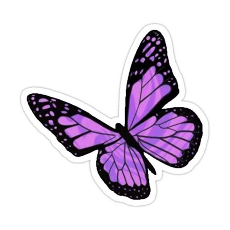 Purpleviolet Aesthetic Butterfly Sticker By Flareapparel In 2021