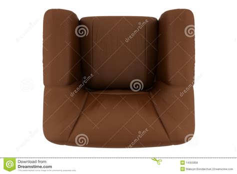 Top View Of Brown Leather Armchair Isolated Stock Photo Image Of Path