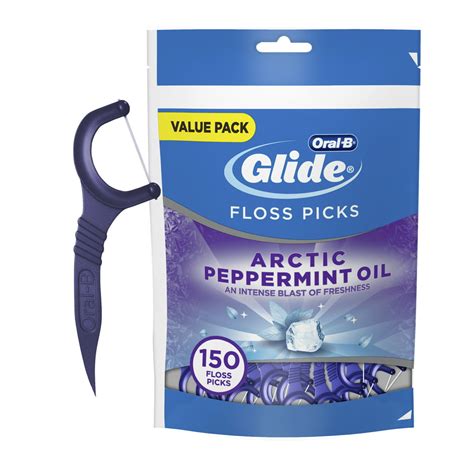 Oral B Glide Arctic Peppermint Oil Dental Floss Picks Mint 150 Ct