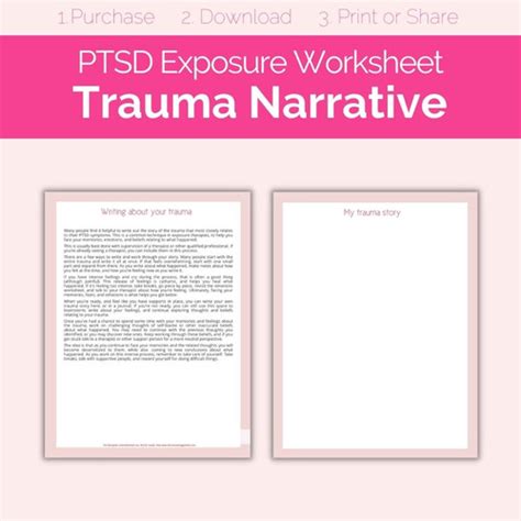 Trauma Story Trauma Narrative Worksheet Ptsd Memories Counseling