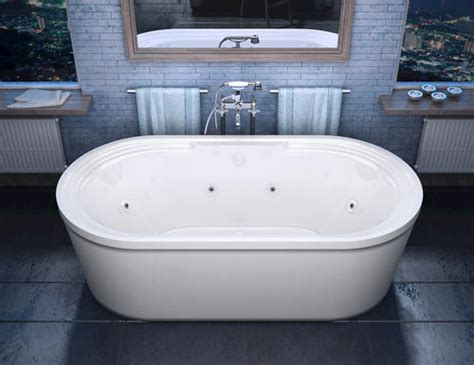 Standard, corner, or oval/round tubs, jacuzzi bathtubs, whirlpool bathtubs, whirlpool tubs will give your bathroom the extra lift it needs. MidWest Tubs Grande 34" x 67" Freestanding Whirlpool ...