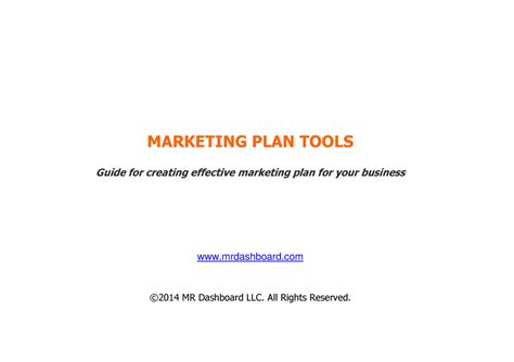 Marketing Plan Template Marketing Plan Tools Guide For Creating
