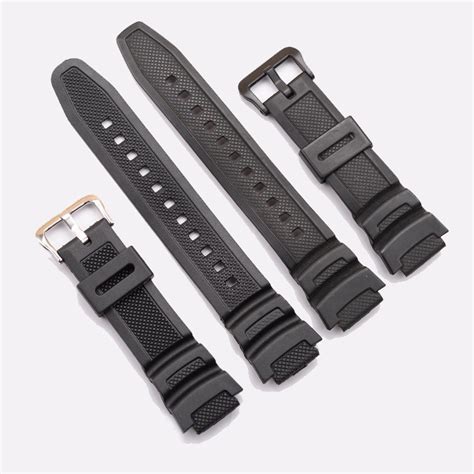 Black Silicone Watch Band Strap Replacement Strap For Casio Sgw 300h