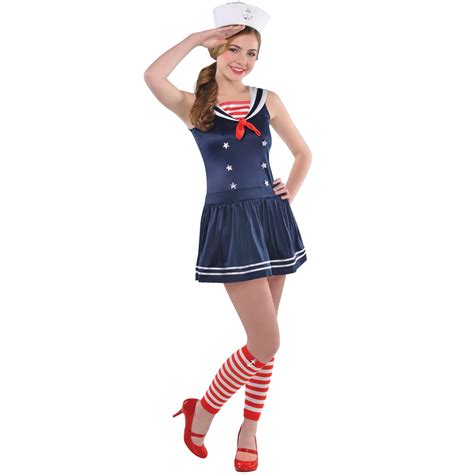 Ladies Adult Fancy Dress Outfit Sea Sailor Uniform Navy Girl Cosplay Hen Costume Ebay
