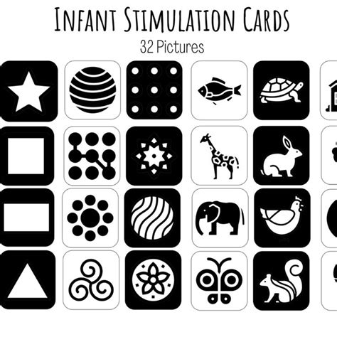 100 black & white infant visual stimulation card collection place the images 8 to 12 inches away from your baby's face. Infant Stimulation Cards | Baby flash cards, Black and white baby, Printable flash cards