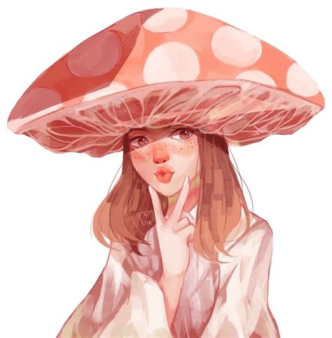 Mushroom Girl An Art Print By Virginia Inprnt In 2021 Mushroom Girl Mushroom Girl Drawing
