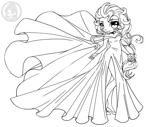 Disney Frozen Elsa princesse chibi à colorier par YamPuff Artherapie ca Princess coloring