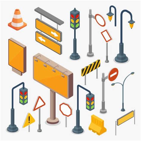 Isometric Traffic Signs Illustrations Royalty Free Vector Graphics