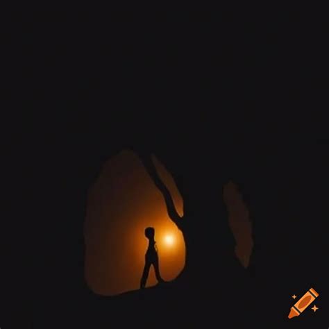 Silhouette Of A Person Hiding Behind A Tree