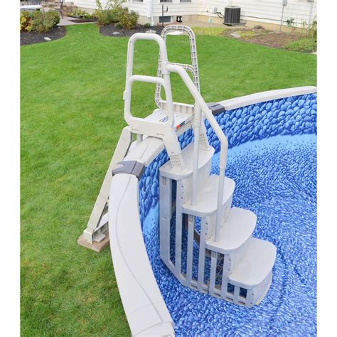 Main Access 200100t Above Ground Pool Ladder Steps W Mat Pad 2 Sand
