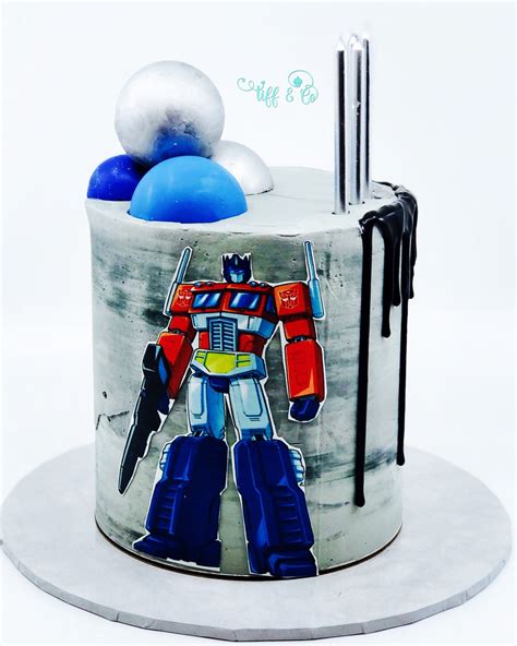 Transformers Optimus Prime Buttercream Cake Transformers Birthday