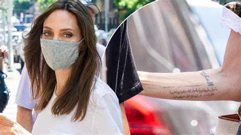 Angelina Jolie Spotted With New Cryptic Tattoo Penned In Italian Amid