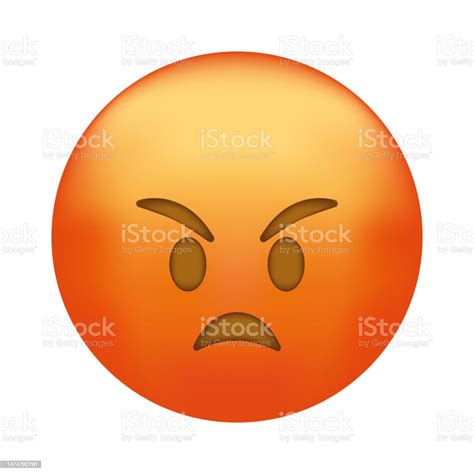Angry Face Emoji Cute Emoticon Isolated Stock Illustration Download Image Now Anger