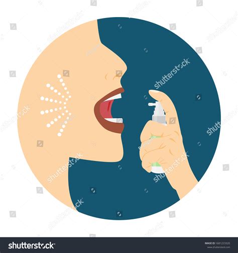 Logo Mouth Spraywomans Hand Using Mouth Stock Vector Royalty Free