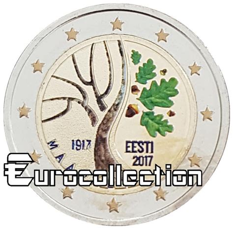 2 Euro Estonie 2017 Indépendance Couleur 2 Eurocollectionshop