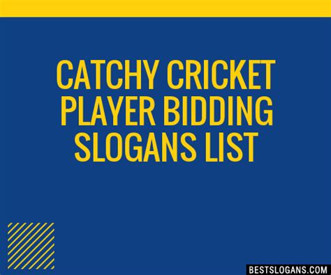 100 Catchy Cricket Player Bidding Slogans 2024 Generator Phrases