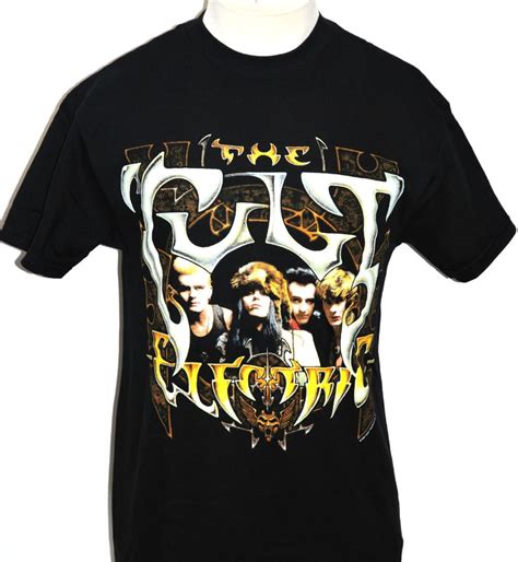 The Cult T Shirt Electric Album Cover Artwork Mens Black Rocker Rags