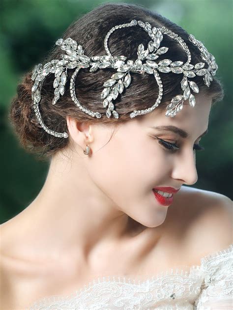 Yean Wedding Headband Bling Rhinestones Bridal Hair Vine Accessories