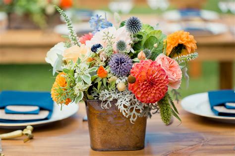 Colorful Wildflower Table Centerpieces