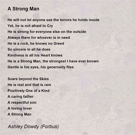 A Strong Man A Strong Man Poem By Ashley Dowdy Forbus