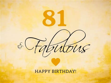 81st Birthday Card Wishes Illustration Stock Illustration