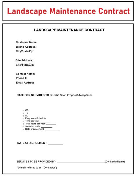 Lawn Care Service Contract Landscaping Contract Garden Etsy Uk