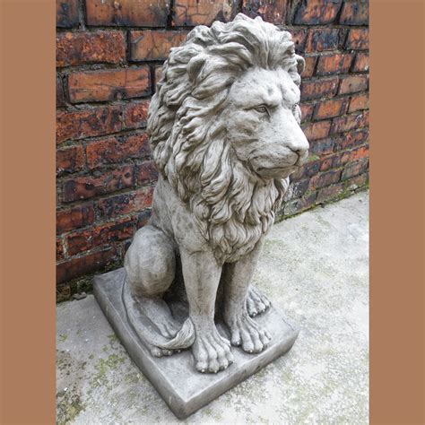 Commissions available, home accent pieces as well as large outdoor statuary. Large Proud Lion Garden Statue Cast Stone - Garden ...