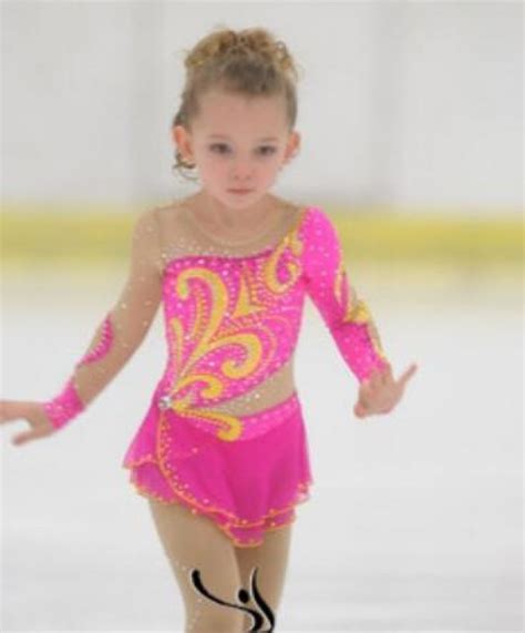 Pink Ice Skating Dress Kids Long Sleeves Hot Sale B1509 Crystals