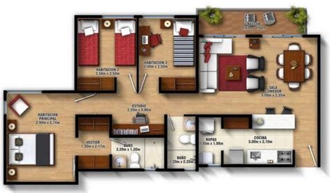 Planos De Casas Modernas De Dormitorios Y Ba Os