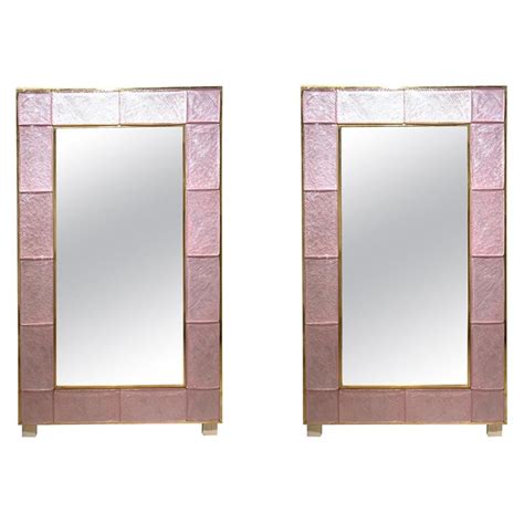 Modern Pink Murano Glass And Brass Mirrors For Sale At 1stdibs