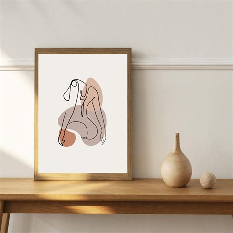 Woman One Line Drawing Nude Art Woman Body Illustration Etsy
