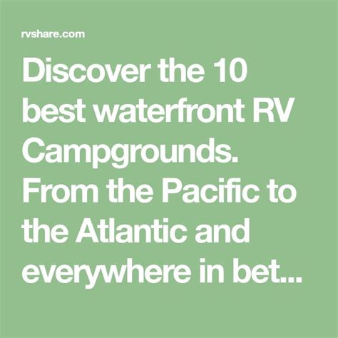 10 Best Waterfront RV Campgrounds RVshare Rv Campgrounds