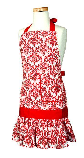 Flirty Aprons Damask Girl's Apron | Flirty aprons, Girl apron, Red damask