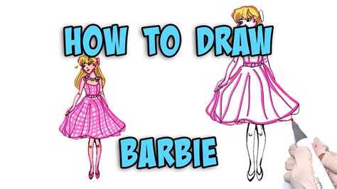 How To Draw Barbie Easy Drawing And Coloring For Kids And Toddlers