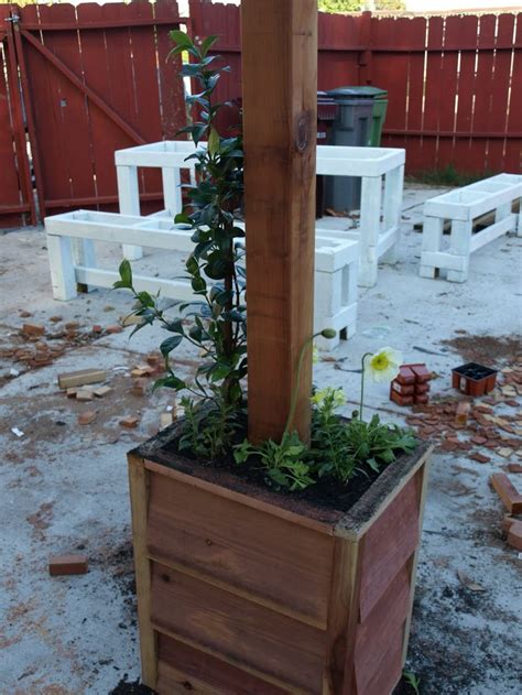 Allow the treated lumber to dry thoroughly before priming and painting it. posts in planters - Google Search | Backyard | Pinterest | Posts, Search and Pergolas