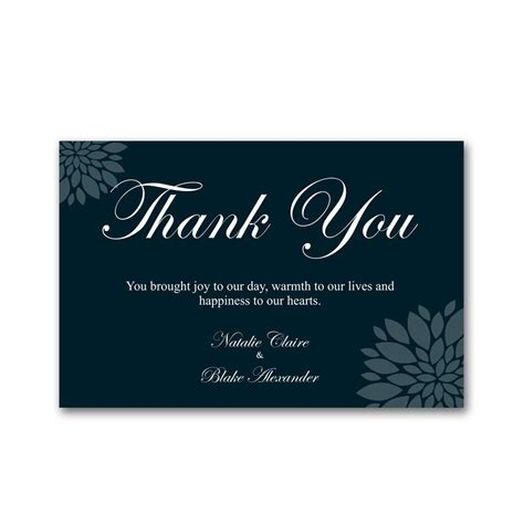 Blue Floral 4x6 Wedding Thank You Cards