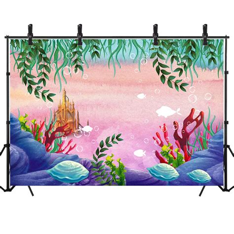 Buy Sensfun 7x5ft Under The Sea Mermaid Backdrop Underwater Castle Girls Princess Photography