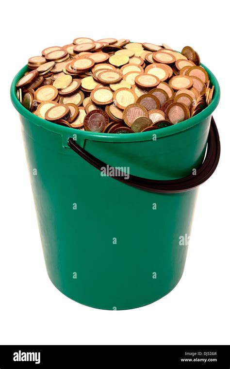 Large Bucket Full Of Coins Up To The Top Stock Photo Alamy