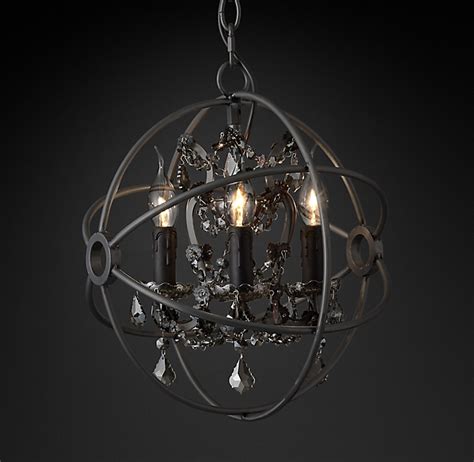 Rh's foucault's orb crystal chandelier collection:foucault's orb crystal chandelier collection. Foucault's Orb Smoke Crystal Chandelier 14" | Restoration ...