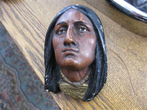 Bosson England Chalkware Wall Hanging Head Bust Native American Indian
