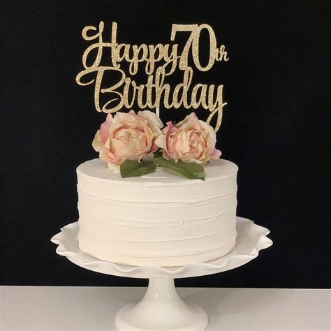 Happy 70th Birthday Cake Topper Etsy