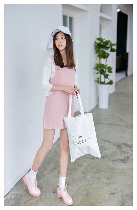 Korean Fashion Pink Strap Dress Ulzzang Fashion Fashion Korean