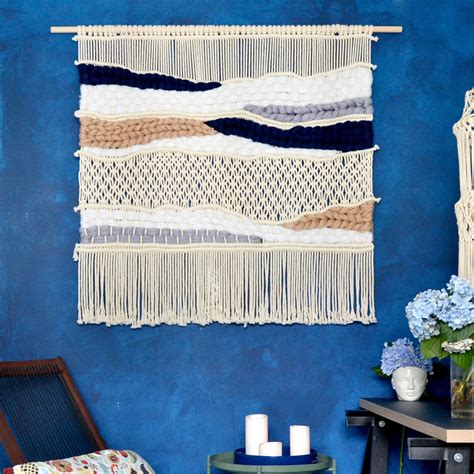 Hand Woven Macrame Tapestry Original Design Color Wall Etsy