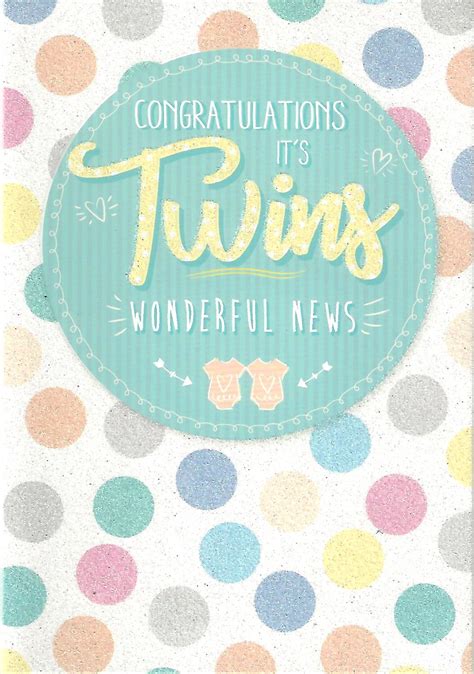 New Birth Of Your Twins Congratulations Card Mhj Uk
