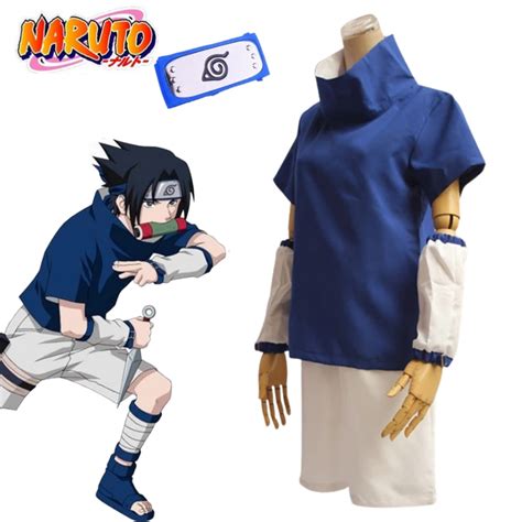 Naruto0 Uchiha Sasuke Cosplay Costume Coat Pants Outfits Halloween Full